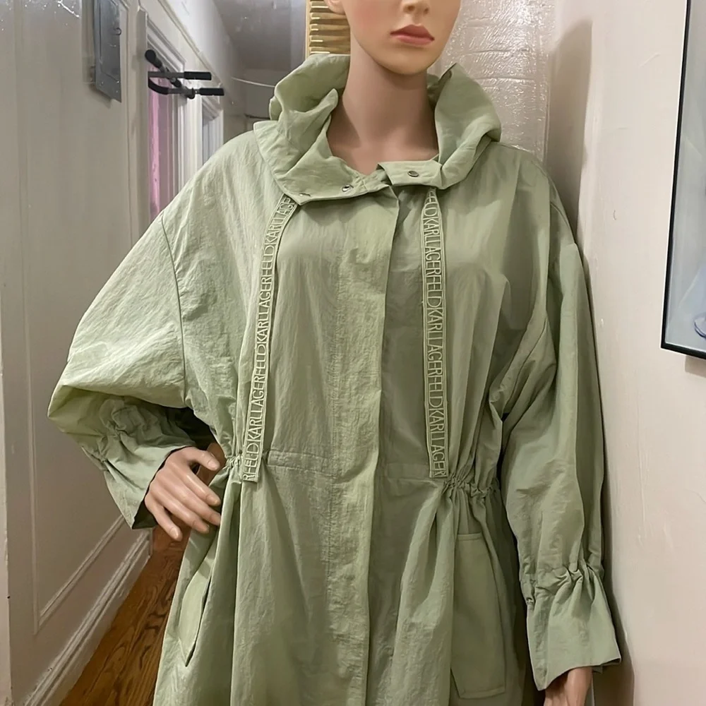 Karl Lagerferd Light Green Hooded jacket